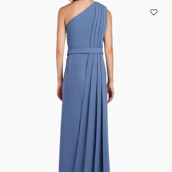 Kay Unger Bowie Belted One-Shoulder Column Gown Size 8 - Picture 4 of 6